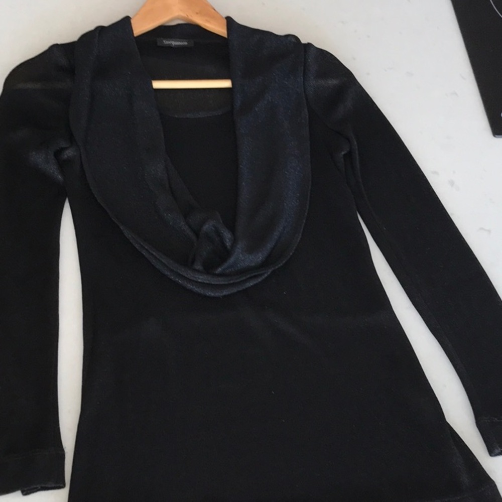 Black Cowl Neck Sweater in Soft Knit